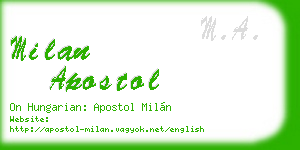 milan apostol business card